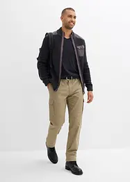 Kabátek z hrubé pleteniny, s tkanou aplikací, bonprix