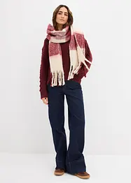 Boxy svetr s proplétanými rukávy, bonprix