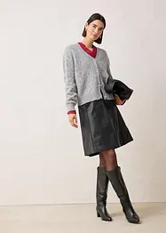 Ažurový pletený kabátek s vlnou, bonprix