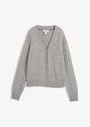 Ažurový pletený kabátek s vlnou, bonprix