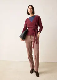 Pletený zavinovací kabátek s vlnou merino, bonprix