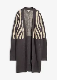 Pletený kabát se zebřím potiskem, bonprix