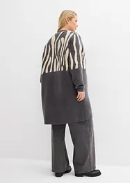 Pletený kabát se zebřím potiskem, bonprix