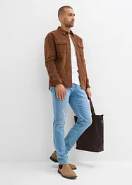 Strečová manšestrová košile s teplou flísovou podšívkou, bonprix