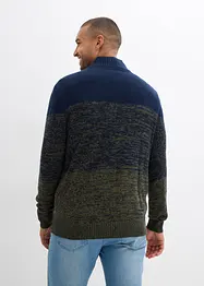 Svetr s límečkem na zip, z hrubé pleteniny s bavlnou, bonprix