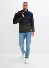 Svetr s límečkem na zip, z hrubé pleteniny s bavlnou, bonprix