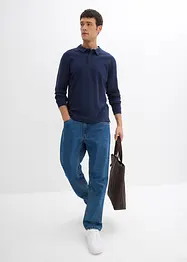 Triko polo s dlouhým rukávem, z čisté organické bavlny, bonprix