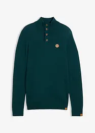 Svetr s límečkem na zapínání, s čistou bavlnou, bonprix