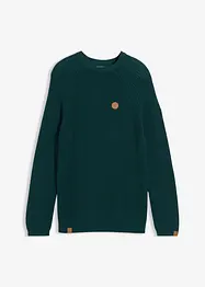 Svetr s kulatým výstřihem, z měkké bavlněné směsi, bonprix