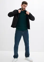 Svetr s kulatým výstřihem, z měkké bavlněné směsi, bonprix