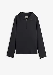 Svetr s límečkem na zip, z viskózové směsi, bonprix