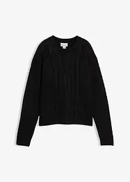 Svetr z hrubé pleteniny s copánkovým vzorem, bonprix