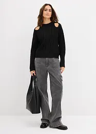 Svetr z hrubé pleteniny s copánkovým vzorem, bonprix