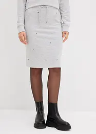 Tepláková sukně s nýtky, bonprix