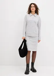 Tepláková sukně s nýtky, bonprix