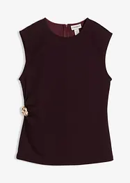 Krepový top s ozdobnou přezkou, bonprix