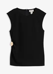 Krepový top s ozdobnou přezkou, bonprix