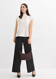 Saténový halenkový top s polovysokým límcem, bonprix