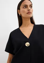 Pohodlná vesta z materiálu Punto di Roma, s ozdobným knoflíkem, bonprix