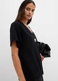 Pohodlná vesta z materiálu Punto di Roma, s ozdobným knoflíkem, bonprix