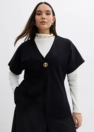 Pohodlná vesta z materiálu Punto di Roma, s ozdobným knoflíkem, bonprix