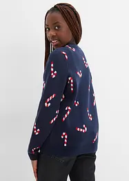 Svetr z jemné pleteniny s vánočním motivem, bonprix