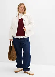 Pletený svetr s výstřihem do V, bonprix