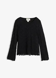 Triko s dlouhým rukávem, z krajky, bonprix