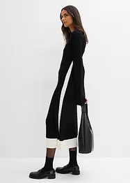 Pletené šaty z viskózové směsi, s kontrastními detaily, bonprix