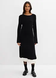 Pletené šaty z viskózové směsi, s kontrastními detaily, bonprix