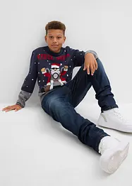 Svetr z jemné pleteniny s vánočním motivem, bonprix