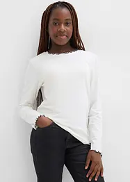 Tričko s dlouhým rukávem, z elastické směsi s organickou bavlnou (2 ks v balení), bonprix