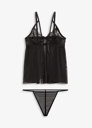 Babydoll a kalhotky tanga (2dílná souprava), bonprix