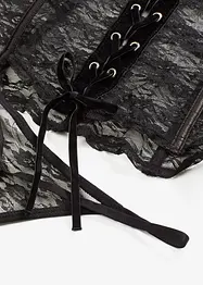 Korzet a kalhotky tanga z krajky (2dílná souprava), bonprix