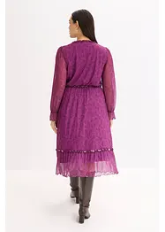 Žerzejové midi šaty ze síťoviny, bonprix