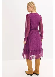 Žerzejové midi šaty ze síťoviny, bonprix