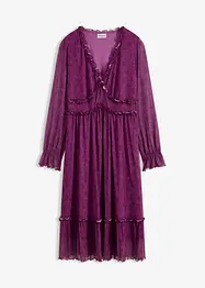 Žerzejové midi šaty ze síťoviny, bonprix