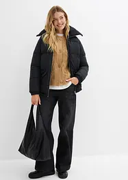 Prošívaná bunda s límcem z medvídkového plyše, bonprix