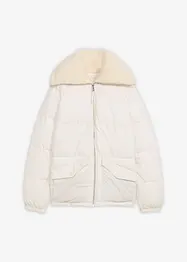 Prošívaná bunda s límcem z medvídkového plyše, bonprix