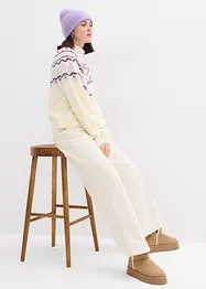 Oversize pletený kabátek s norským vzorem, bonprix