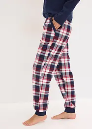 Pyžamo s žebrovaným tričkem s knoflíkovou lištou, bonprix