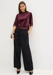 Sametové triko s krajkou, bonprix