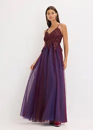 Maxi šaty z jemného tylu, s krajkou, bonprix