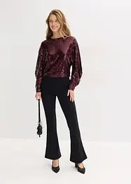 Triko s dlouhým rukávem a flitry, bonprix