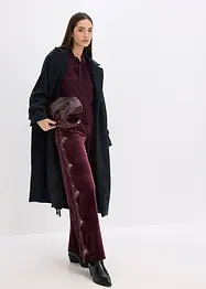 Marlene kalhoty z měkkého sametu s krajkovou vsadkou, bonprix