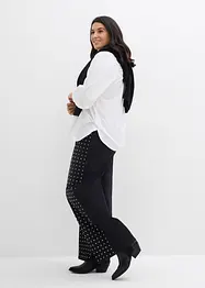 Džíny Straight, Loose, Mid Wast s aplikací ze štrasových kamínků, bonprix