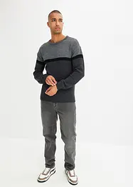 Svetr s kulatým výstřihem, snadná údržba, barevné bloky, bonprix