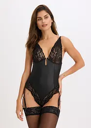 Body s mokrým vzhledem a odnímatelnými podvazkovými pásy, bonprix