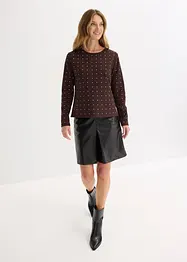 Tričko s dlouhým rukávem a štrasovou aplikací, bonprix