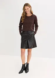 Sukně se skladem, z imitace lakované kůže, bonprix